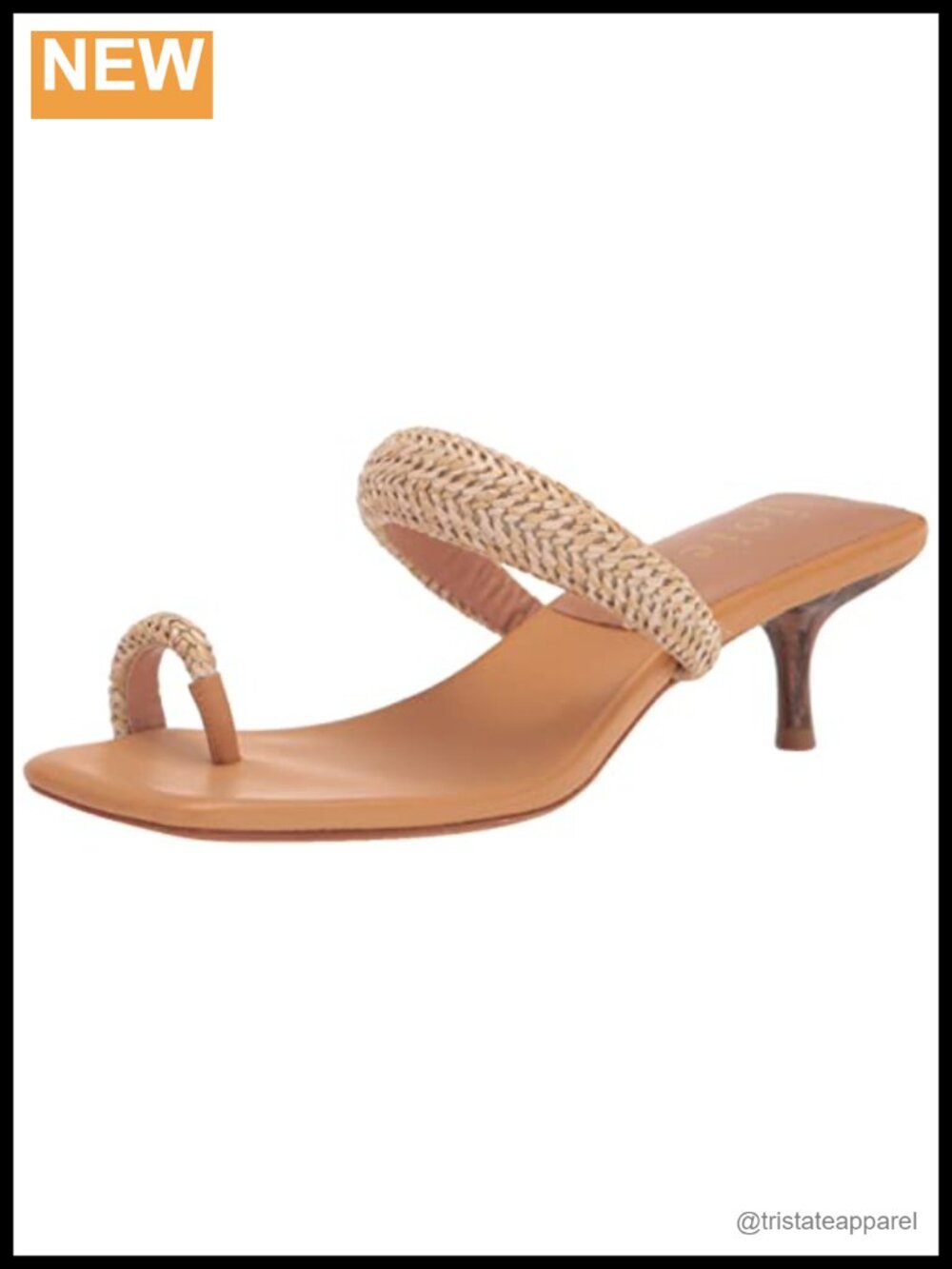 Raffia Kitten Heel Slide Sandals Memory Foam Comfort Slingback